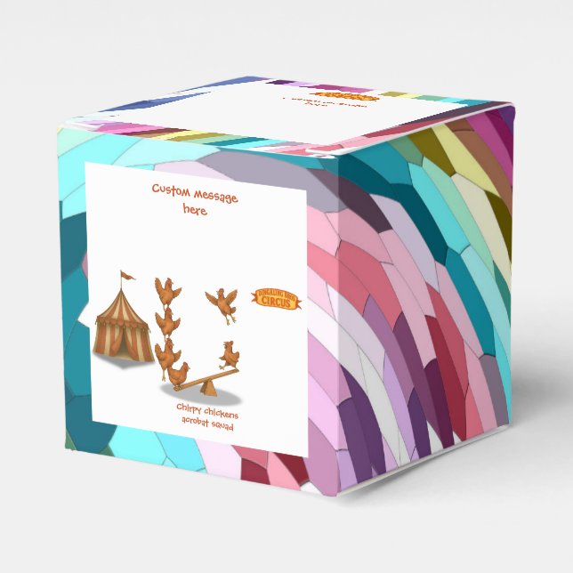 Chirpy Chickens acrobat squad Favor Box (Front Side)