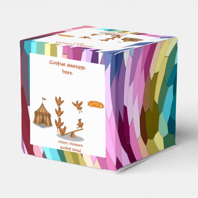 Chirpy Chickens acrobat squad Favor Box (Back Side)
