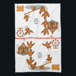 Chirpy Chickens acrobat squad Kitchen Towel<br><div class="desc">Small but fearless, the Chirpy Chickens tumble, leap, and flip with astonishing precision. Their feathery acrobatic acts are packed with personality and comedic flair, leaving audiences clucking with delight. True team players, they prove that big talent can come in very small, very enthusiastic packages. You can find lots of other...</div>
