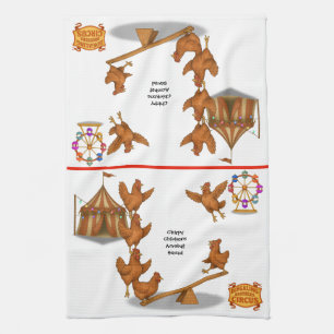 Chirpy Chickens acrobat squad Kitchen Towel