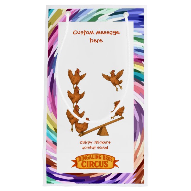 Chirpy Chickens acrobat squad Small Gift Bag (Front)