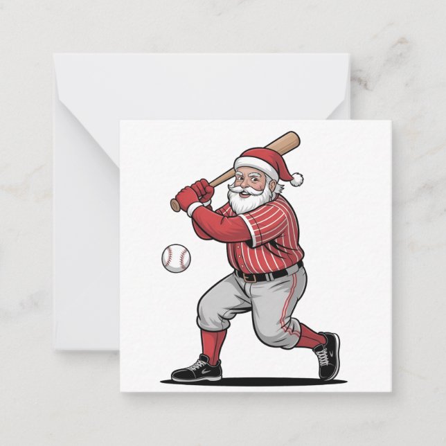Chirstmas Baseball  Playing Santa Claus Sport  Card (Front)