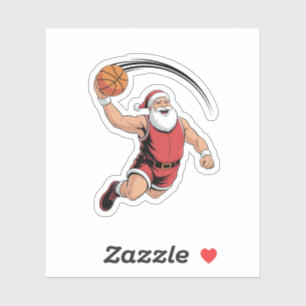 Chirstmas Basketball Playing Santa Claus Sport 