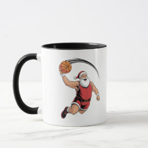 Chirstmas Basketball Playing Santa Claus Sport  Mug