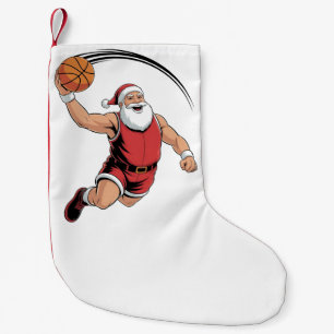 Chirstmas Basketball Playing Santa Claus Sport Small Christmas Stocking