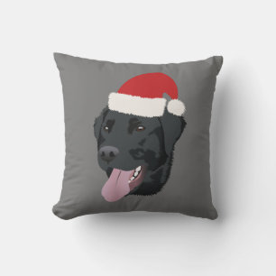 Chirstmas Black Lab Throw Pillow
