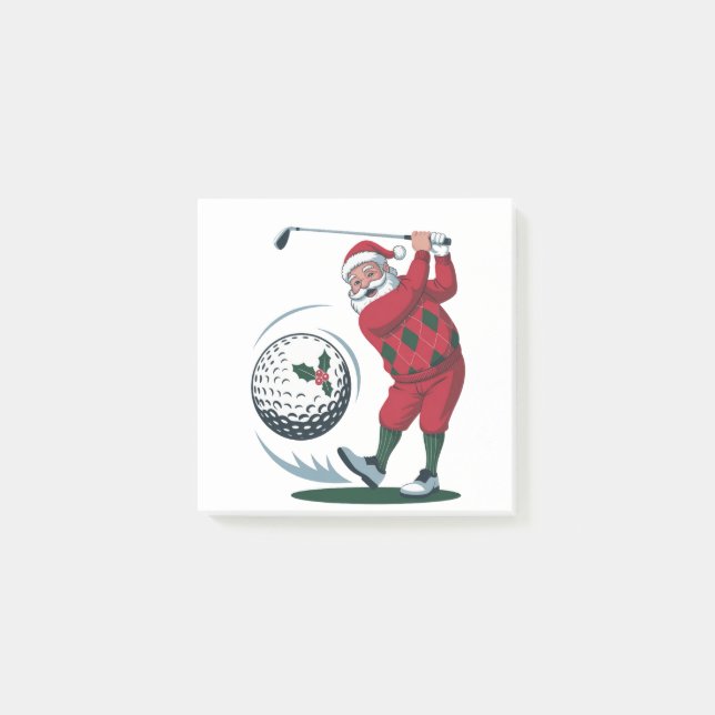 Chirstmas Fantasy Golf Playing Santa Claus   Post-it Notes (Front)