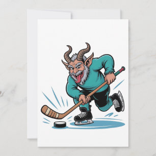 Chirstmas Playing Icehockey Spooky Christmas Sport Card
