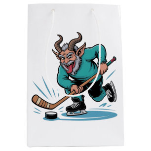 Chirstmas Playing Icehockey Spooky Christmas Sport Medium Gift Bag