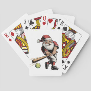 Chirstmas Softball Playing Santa Claus Sport Cards