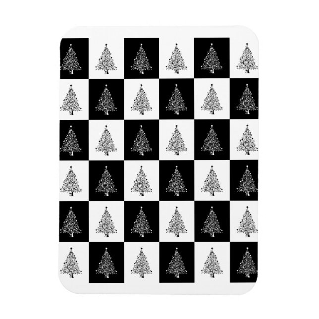 Chirstmas Tree Chess Holiday Card Magnet (Vertical)