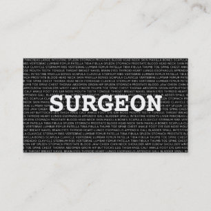 Chirurgien Médicales mots Carte de visite