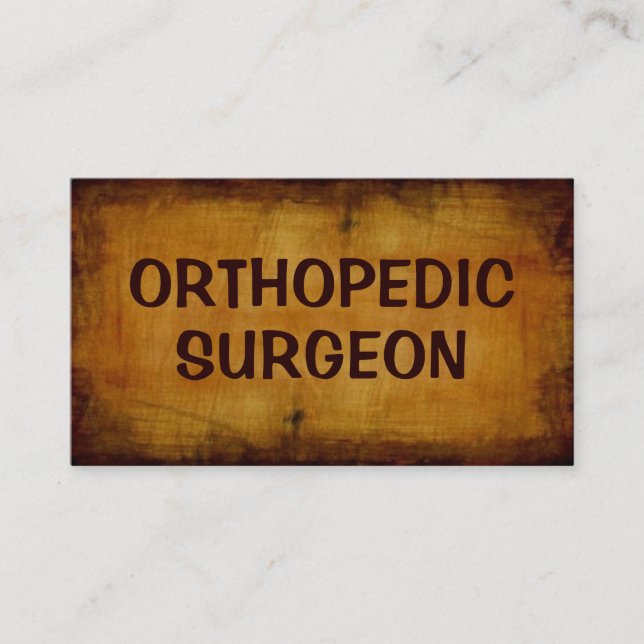 Chirurgien orthopédique Carte de visite antique (Devant)