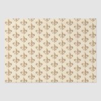 Chiseled Gold Gradient Heraldic Fleur de lis Ivory