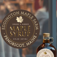 Chiseled Gold Maple Syrup Label with Gold Leaf
