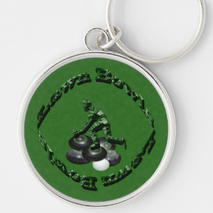 Chiseled Green Lawn Bowls Design, Keychain