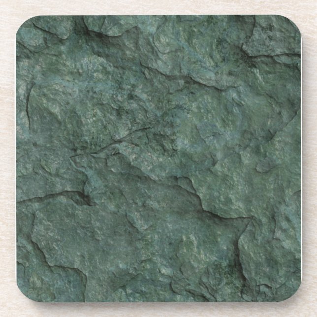 Chiseled Grey Green Rock Coaster (Front)