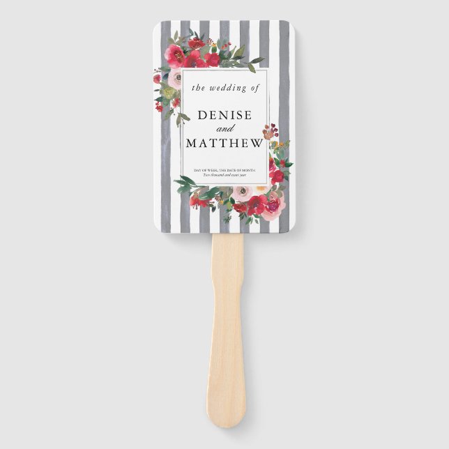 Chiseled Stone Coloured Wedding Invitation Hand Fan (Front)
