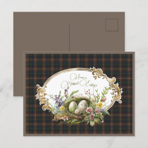 Chisholm Hunting Modern Scottish Tartan Easter Holiday Postcard