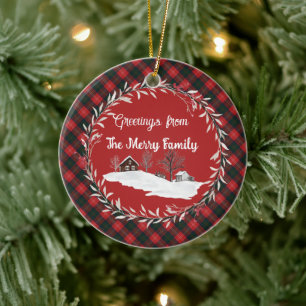 Chisholm Modern Original Scottish Tartan  Ceramic Ornament