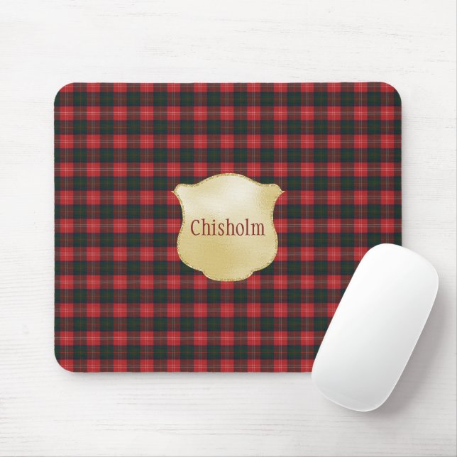 Chisholm Modern Original Scottish Tartan Mouse Pad (With Mouse)