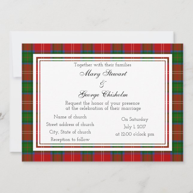 Chisholm Scottish Wedding Invitation (Front)