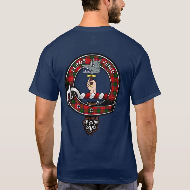 Chisholm Tartan Clan Badge  T-Shirt (Back)