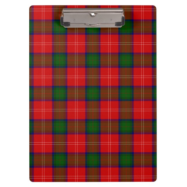 Chisholm tartan red green plaid clipboard (Front)