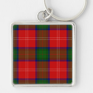 Chisholm tartan red green plaid keychain