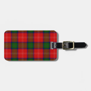 Chisholm tartan red green plaid luggage tag