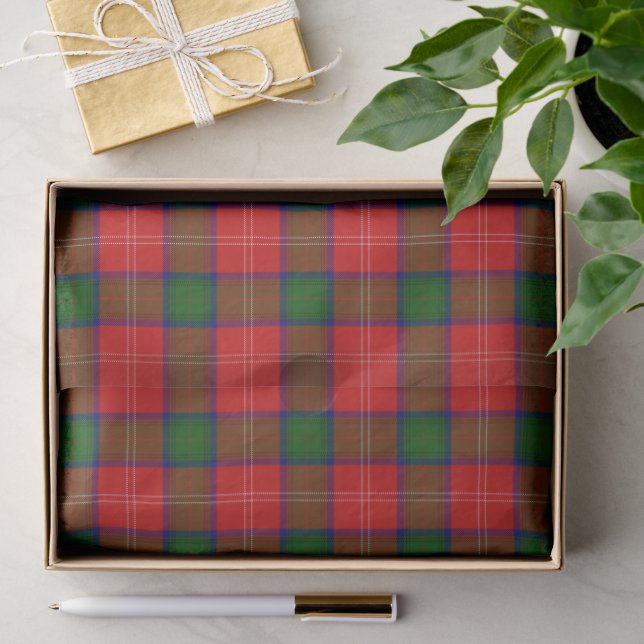 Chisholm tartan red green plaid tissue paper (Gift)
