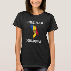 Chisinau Moldova Vintage Moldova Flag Map T-Shirt