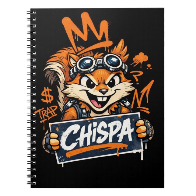 Chispa Graffiti Squirrel Spiral Notebook (Front)