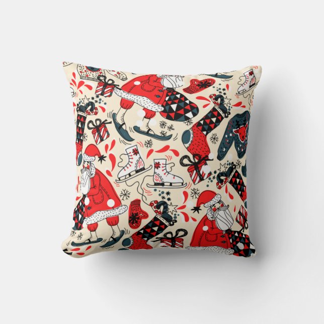 Chistmas Pattern Throw Pillow (Front)