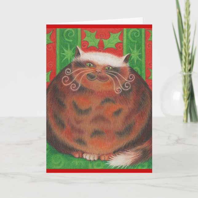 Chistmas Pud "Purrfect Christmas' grettings card (Front)