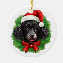 Chistmas Wreath Black Poodle