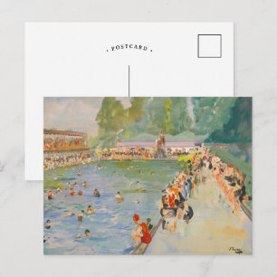 Chiswick Baths Sir John Lavery Postcard