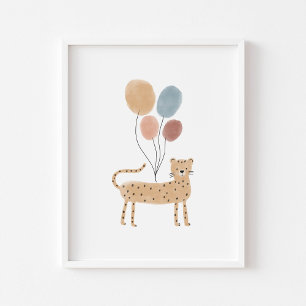 Chita de couleur boho avec affiche de ballons