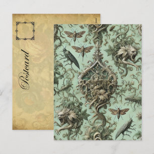 Chitinous Elegy – Gothic Insect Holiday Postcard