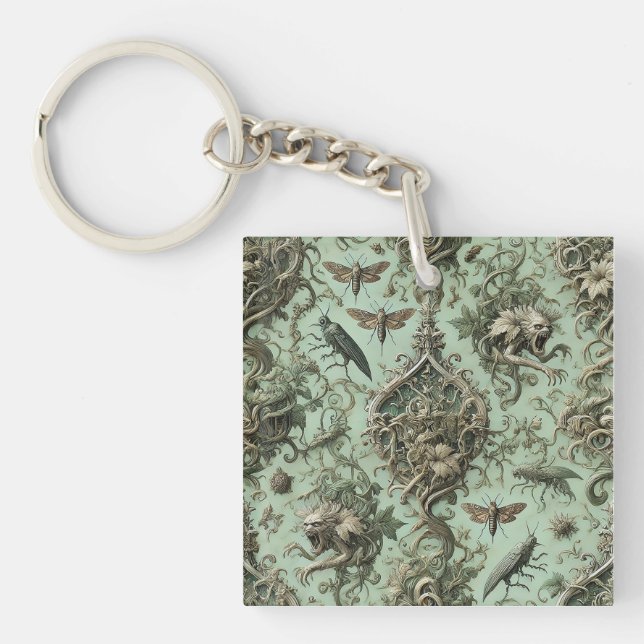 Chitinous Elegy – Gothic Insect Keychain (Front)