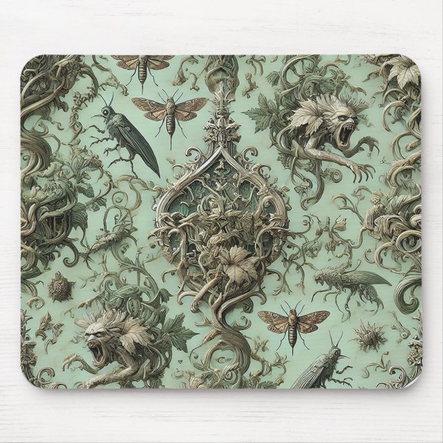 Chitinous Elegy – Gothic Insect  Mouse Pad (Front)
