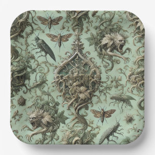 Chitinous Elegy – Gothic Insect  Paper Plate