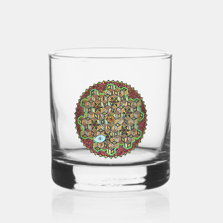 "Chitta Vritti Nirodha" (colour drawing) Whiskey Glass