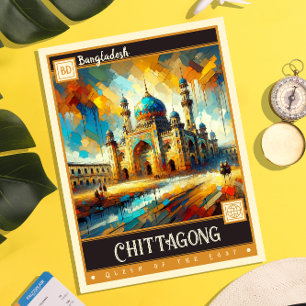 Chittagong, Bangladesh Vintage Painting Postcard