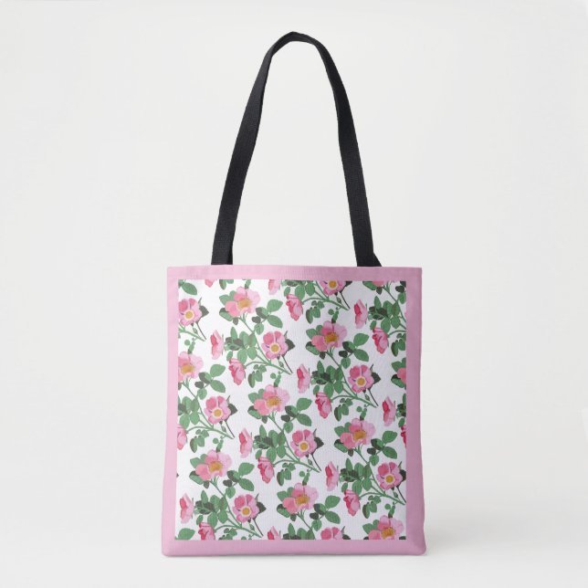 Chitzy Pink Wild Rose Tote Bag (Front)