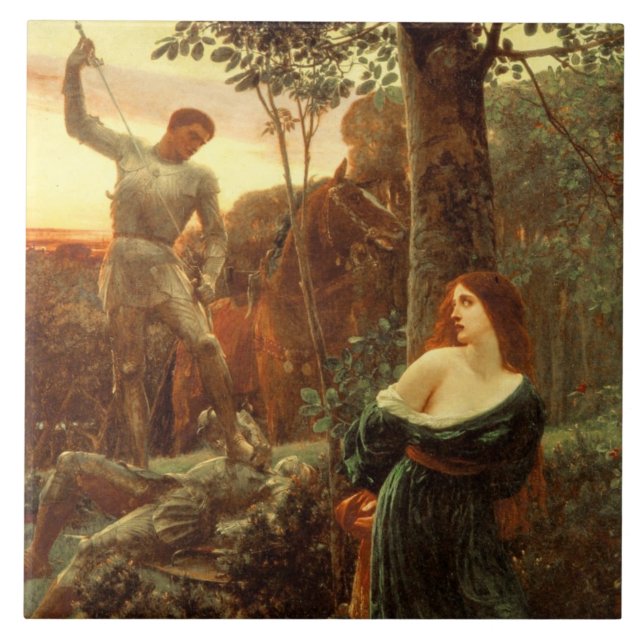 Chivalry (by Frank Dicksee) Tile (Front)
