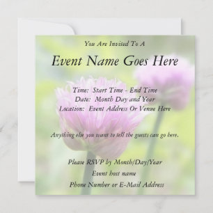 Chive Blossoms Invitation