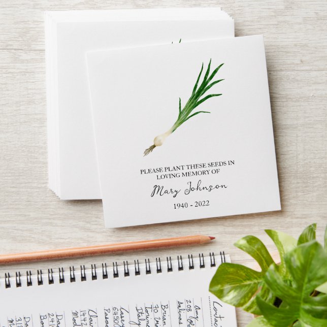 Chive Memorial Funeral Seed Envelope (Stacked)
