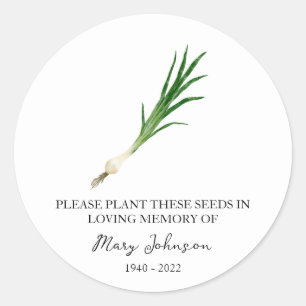 Chive Memorial Funeral Seed Packet Classic Round Sticker