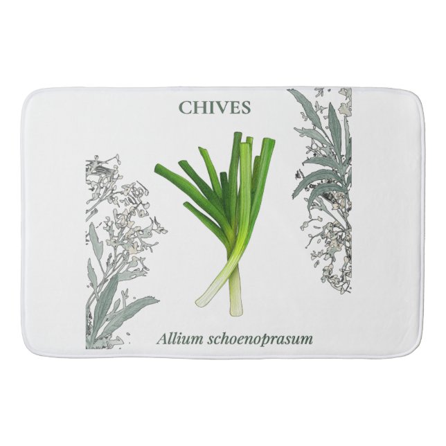 Chives — Allium schoenoprasum Bath Mat (Front)